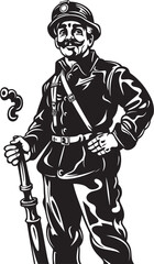 Fireproof Hero Vector Logo Illustrating a Brave Firefighter Sizzling Savior Cartoon Fireman Rescue Icon