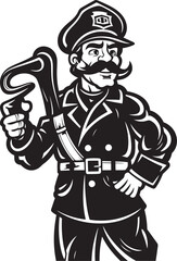 Blazing Protector Vector Logo Design of a Fearless Firefighter Firefighter Fury Cartoon Fireman Symbolizing Bravery Logo