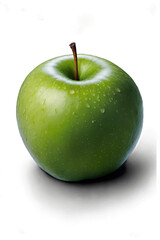 isolated green apple fruit transparent white background photo