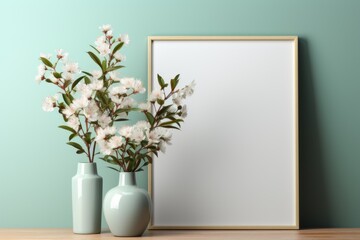 Mockup Photo frame flowers with pot new design