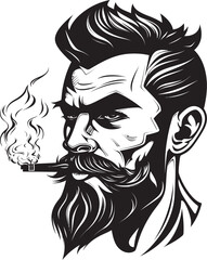 Dapper Drew Vector Logo of a Suave Smoking Character Cool Cloud Cartoon Guy with Smoking Graphic Design