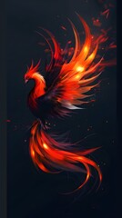 Fototapeta premium Render transcendent light phoenix background, The phoenix wallpapers are available in hd