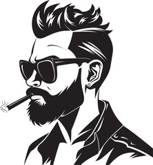 Smokin Style Cartoon Guy with a Smoke Filled Style Pipe Puffin Pete Smoking Pipe Enthusiast Animated Character