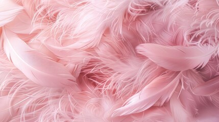 Pink feathers texture. Generative AI