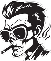 Suave Smoke Cartoon Guy with Smoking Symbolic Logo Casual Charm Vector Logo of a Relaxed Guy with a Smoke