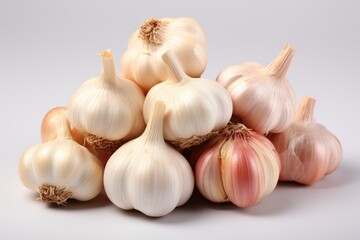 Garlic stack isolated on white background