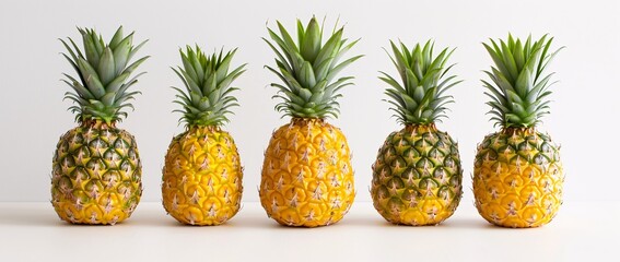 Pineapple Power Three Pineapples in a Row, Ready for the Month of June Generative AI