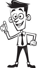 Banner Baron Vector Logo of a Cheerful Guy Holding a Sign Message Messenger Cartoon Character with Sign Emblem Graphic