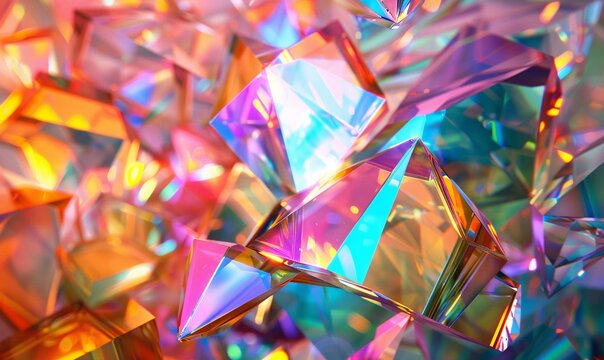 Colorful Crystals A Rainbow of Glass Art Generative AI