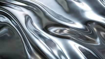 Fotobehang Shining metal texture. Generative AI © Roman