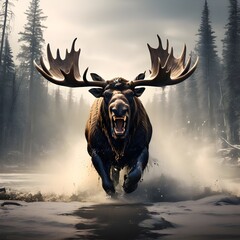 Angry Moose - obrazy, fototapety, plakaty