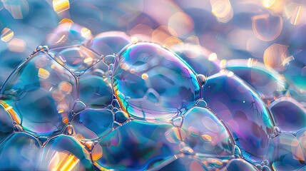 Soap bubbles texture. Generative AI - obrazy, fototapety, plakaty