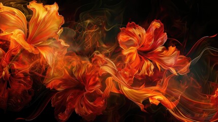 Obraz premium Stylish fire flames. Generative AI