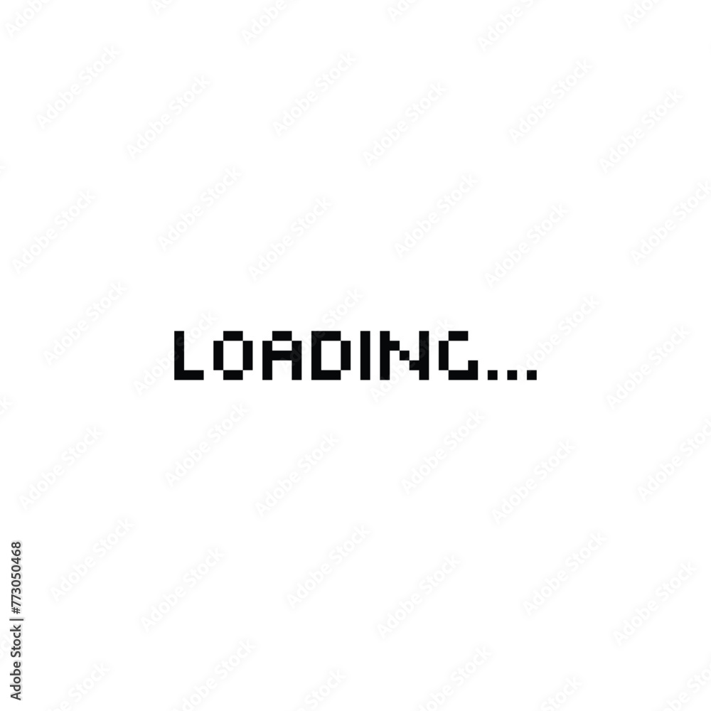 Poster loading 8 bit icon vector pixel art loading bar for game