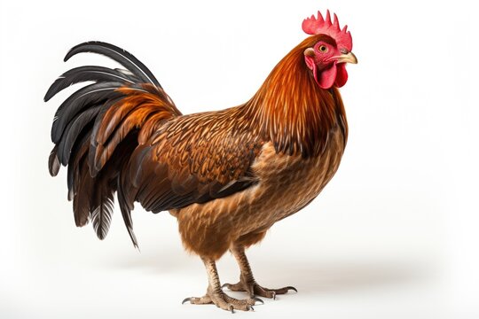 Roster Hen isolated on light background