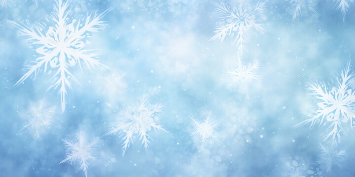 a blue background with snowflakes