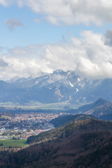 Fototapeta na wymiar atemberaubendes Panorama vom Vier-Seen-Blick bei Füssen im Allgäu
