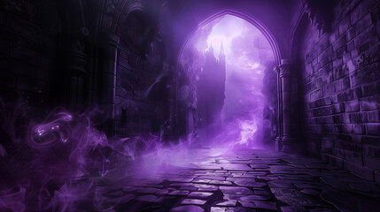 Purple Portal in a Mysterious Enchanted Realm.
