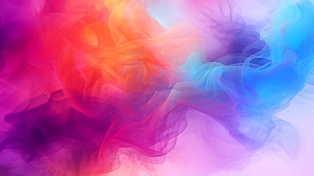 Gradient fabric in pastel colors, liquid glass collected in layers, moves and shimmers on a light background. Abstract animation of rainbow hue flower shaped fabric, 3D futuristic motion design 4K