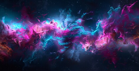 Pink and Purple Nebula A Colorful Space Odyssey Generative AI - obrazy, fototapety, plakaty