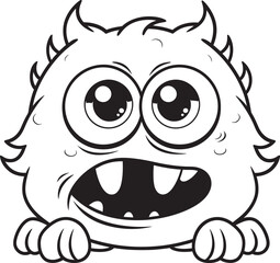 Creepy Chronicles Vector Logo Design of Playful Monster Icons Adorable Aberration Coloring Pages Depicting Creepy and Cute Creatures