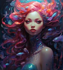 Naklejka premium portrait of a woman with hairstyle
