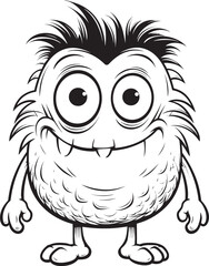 Spooky Spectacle Coloring Pages Showcasing Creepy and Cute Monsters Whimsical Wonders Vector Logo Design of Charming Monster Icons