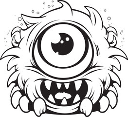 Monstrous Merriment Vector Logo Design of Playful Monster Icons Eerie Encounters Coloring Pages with Spooky and Cute Monsters