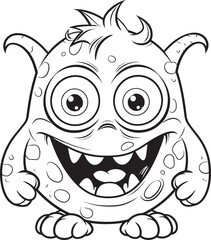 Wicked Wonders Coloring Pages Depicting Adorable Monster Scenes Freaky Fantasies Vector Logo Design Featuring Charming Monster Icons