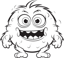 Playful Perils Coloring Pages Featuring Whimsical Monster Icons Ghostly Greetings Vector Logo Design of Mischievous Monster Characters