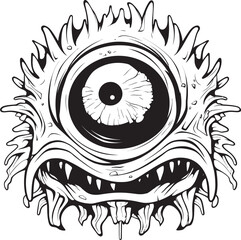 Enchanted Entities Coloring Pages Showcasing Adorable Monster Designs Creepy Charades Vector Graphics of Quirky and Cute Monsters