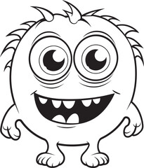 Creepy Charades Vector Graphics of Quirky and Cute Monsters Mischievous Mayhem Coloring Pages with Playful Monster Scenes