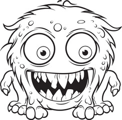 Freaky Friends Coloring Pages Featuring Spooky and Cute Creatures Ghastly Greetings Vector Graphics Depicting Adorable Monster Scenes