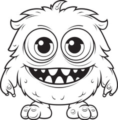 Playful Phantoms Coloring Pages Showcasing Quirky Monster Characters Monstrous Merriment Vector Graphics of Spooky and Cute Monsters