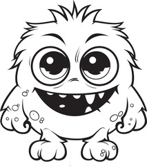 Spooky Sweets Vector Logo Design of Adorable Monster Icons Monstrous Mischief Coloring Pages Featuring Creepy and Cute Monsters