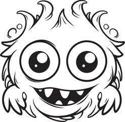 Playful Phantoms Coloring Pages Showcasing Creepy and Cute Monsters Creepy Chronicles Vector Logo Design of Mischievous Monster Icons