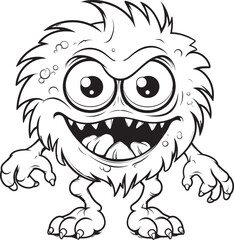 Whimsical Wonders Coloring Pages Featuring Creepy and Cute Monster Scenes Peculiar Playmates Vector Logo Design of Charming Monster Icons