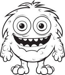 Spooky Sweets Vector Logo Design of Adorable Monster Icons Monstrous Mischief Coloring Pages Featuring Creepy and Cute Monsters