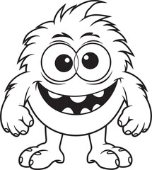 Creepy Chronicles Vector Logo Design of Mischievous Monster Icons Whimsical Wraiths Coloring Pages with Creepy and Cute Monster Designs