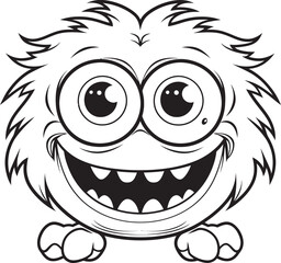 Freakish Fantasies Coloring Pages Bringing Creepy and Cute Monsters to Life Mischievous Monsters Vector Logo Design of Playful Monster Icons