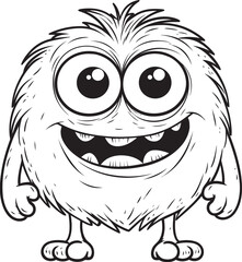 Wondrous Whimsy Coloring Pages Featuring Creepy and Cute Creatures Diabolical Delight Vector Graphics of Lovable Monster Characters