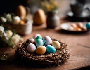 Rustic Elegance: Pastel Easter Eggs in Nes