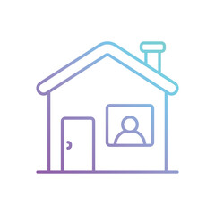 Gradient Color Stay At Home vector icon