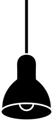 Black ceiling lamp icon on isolated white background