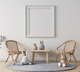 Bunny-themed Living Room A Cozy and Playful Space for Monthly Events and Trendy Decor Generative AI