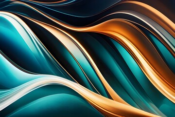 abstract colorful glass waves background 