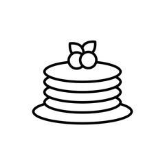 Blueberry cake outline icons, minimalist vector illustration ,simple transparent graphic element .Isolated on white background