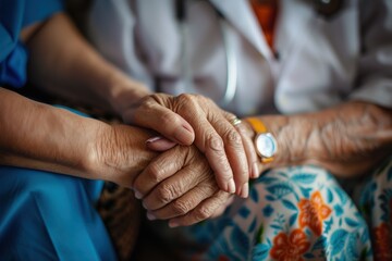 Stock image of a home care nurse providing elderly care highlighting compassion and support in home settings