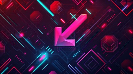 Abstract futuristic technology background with arrow.