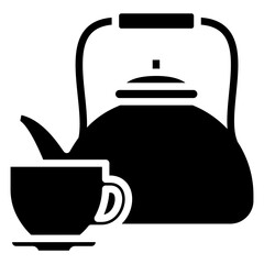 Kettle glyph icon, relate to gastronomy theme. use for UI or UX kit, web and app development.